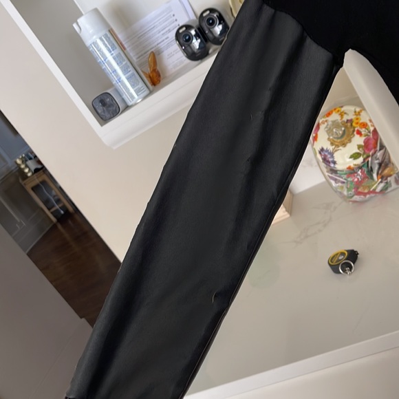 💕HP💕Generation Love Bobo Italian Faux Leather Sleeve Sweatshirt in black - Picture 8 of 14